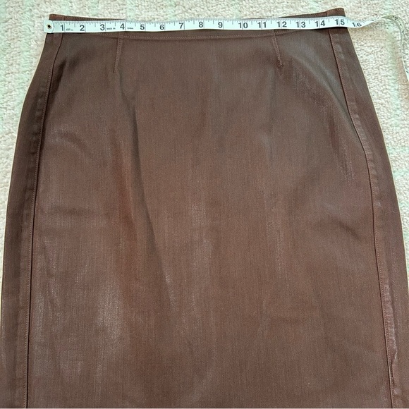 Peruvian Connection Brown Denim Pencil Skirt Knee-Length SZ 8 Fall Cotton Blend - Picture 6 of 13